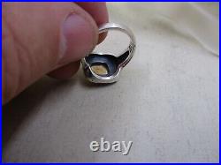 JAMES AVERY 925 Sterling Silver 14K Yellow Gold Square Beaded Ring Size 8 41