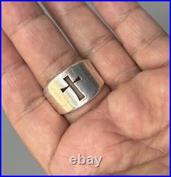 JAMES AVERY 925 Sterling Silver Cut Out Cross Wide Band/Ring Sz. 10.5 UNISEX