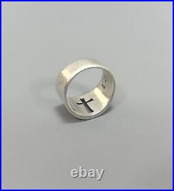 JAMES AVERY 925 Sterling Silver Cut Out Cross Wide Band/Ring Sz. 10.5 UNISEX