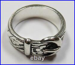 JAMES AVERY 925 Sterling Silver Floral Belt Buckle Ring Sz 8 (8.9g) 33836K