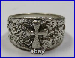 JAMES AVERY 925 Sterling Silver Hammered Cross Ring Size 7.5 #34114K