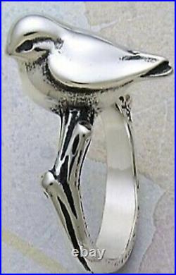 JAMES AVERY. 925 Sterling Silver RETIRED Bird On A Branch Ring Size 7