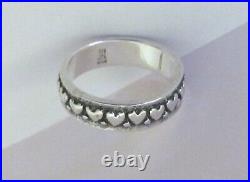 JAMES AVERY 925 Sterling Silver RETIRED Eternal Hearts Band Ring Size 5.25