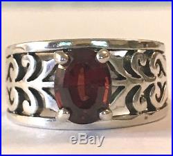 JAMES AVERY ADOREE RING WITH GARNET SZ 6 NEW SILVER with JA BOX