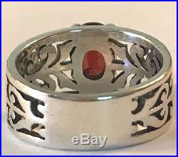 JAMES AVERY ADOREE RING WITH GARNET SZ 6 NEW SILVER with JA BOX