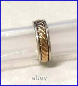 JAMES AVERY Fluted Wedding Band Ring 14K Gold & Sterling Silver Sz 4 RETIRED
