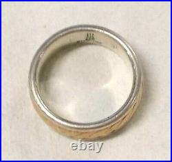 JAMES AVERY Fluted Wedding Band Ring 14K Gold & Sterling Silver Sz 4 RETIRED