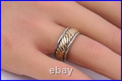 JAMES AVERY Fluted Wedding Band Ring 14K Gold & Sterling Silver Sz 6 RETIRED