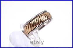 JAMES AVERY Fluted Wedding Band Ring 14K Gold & Sterling Silver Sz 6 RETIRED