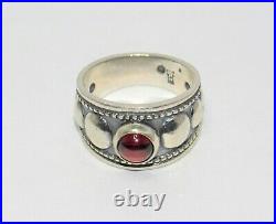 JAMES AVERY Garnet Graduated Beaded Sterling Silver Ring Size 6.5 Retired