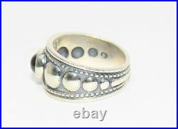 JAMES AVERY Garnet Graduated Beaded Sterling Silver Ring Size 7.5 Retired