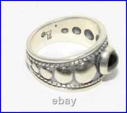 JAMES AVERY Garnet Graduated Beaded Sterling Silver Ring Size 7.5 Retired