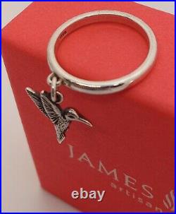 JAMES AVERY HUMMINGBIRD Charm RETIRED DANGLE RING Sterling Silver Size 6