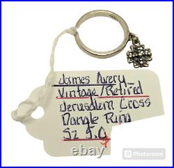 JAMES AVERY Jerusalem Cross Dangle Ring 925 Sterling Silver RETIRED Size 5