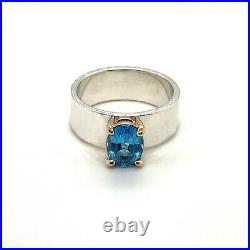 JAMES AVERY Julietta Blue Topaz 14k and Sterling Silver Ring Size 6.5
