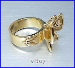 JAMES AVERY RETIRED 14K Gold Mariposa Butterfly Ring Size 8.5 13.1g