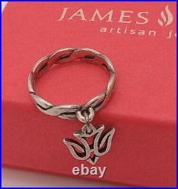JAMES AVERY RETIRED Descending DOVE Charm TWISTED DANGLE RING Size 5