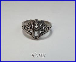 JAMES AVERY RETIRED STERLING SILVER SPREAD WING ANGEL OPEN WORK RING Sz. 5.25 JAMES AVERY RETIRED STERLING SILVER SPREAD WING ANGEL OPEN WORK RING Sz. 5.25