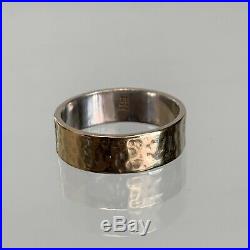 JAMES AVERY RING 14k GOLD'AMORE' HAND HAMMERED WEDDING BAND Size 9.50 5.7 Gram