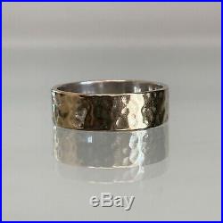 JAMES AVERY RING 14k GOLD'AMORE' HAND HAMMERED WEDDING BAND Size 9.50 5.7 Gram