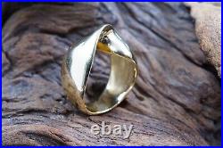 JAMES AVERY Rare RETIRED 14K Gold MOBIUOS TWIST Ring Size 6, 6.5 Weight 10.87Gr