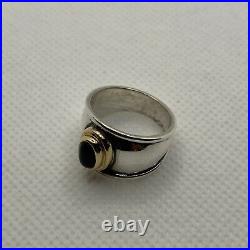 JAMES AVERY Retired Christina Ring Black Onyx, Sterling Silver and 18k Size 6