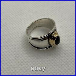 JAMES AVERY Retired Christina Ring Black Onyx, Sterling Silver and 18k Size 6