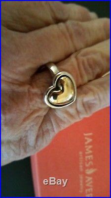 JAMES AVERY Retired/Rare14k gold/sterling silver HEART ring EXCELLENT! AWESOME