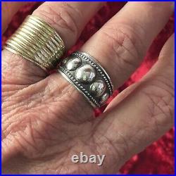 JAMES AVERY Ring Sterling Silver Retired Graduated Bead Band RARE