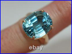 JAMES AVERY Solid 14K Yellow Gold Blue Topaz Ring Sz 6.5