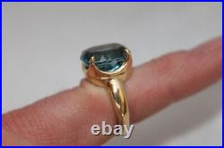 JAMES AVERY Solid 14K Yellow Gold Blue Topaz Ring Sz 6.5