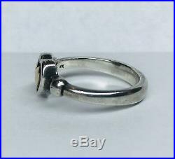 JAMES AVERY Sterling Silver/14k YELLOW GOLD Heart Dome Ring Sz7