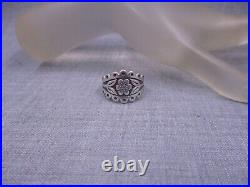 JAMES AVERY Sterling Silver. 925 Wide Flower & Leaves Ring Size 6.5 32