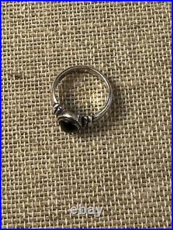 JAMES AVERY Sterling Silver BEADED ONYX VINTAGE RING Size 6 #F9 RETIRED