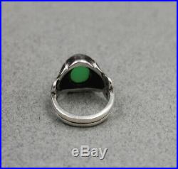 JAMES AVERY Sterling Silver Cabochon Green Chrysoprase Gemstone Ring Size 6 1/2