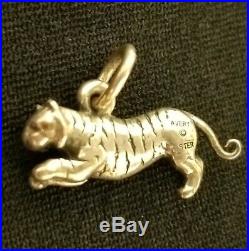 JAMES AVERY Sterling Silver RARE POUNCING TIGER Charm (Retired), Uncut Ring