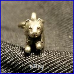 JAMES AVERY Sterling Silver RARE POUNCING TIGER Charm (Retired), Uncut Ring