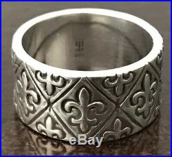 JAMES AVERY Sterling Silver RETIRED Fleur-De-Lis Band Ring (size 7.5)