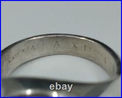 JA Alpha and Omega Raised Mens RIng in Sterling Silver and 14K Gold Size 10.25
