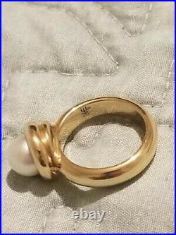 James Avery 14K Coil Ring With Pearl
