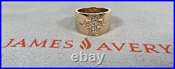 James Avery 14K Gold 0.145ct Round Cut Diamond Cross Wedding Ring Size 5.5