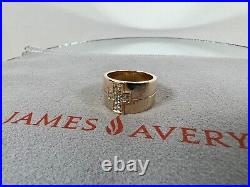 James Avery 14K Gold 0.145ct Round Cut Diamond Cross Wedding Ring Size 5.5