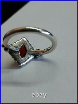 James Avery 14K Gold. 585 &. 925 Sterling Silver Garnet Ring Size 6.50