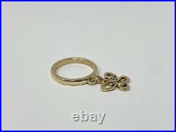 James Avery 14K Gold Butterfly Charm Dangle Band Ring