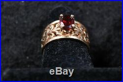 James Avery 14K Gold Cocktail Ring with Ruby Stone