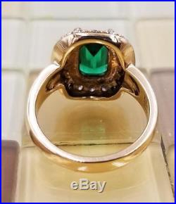 James Avery 14K Gold Diamond & Emerald Ring Size 7, Free Sizing, Retired RARE #
