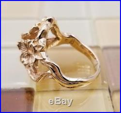 James Avery 14K Gold Dogwood Ring Size 7.5, Free Sizing, Retired RARE #