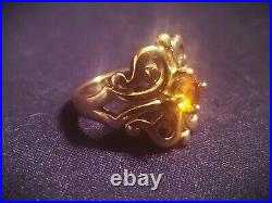James Avery 14K Gold Spanish Lace Birthstone Ring Natural Citrine Size 4