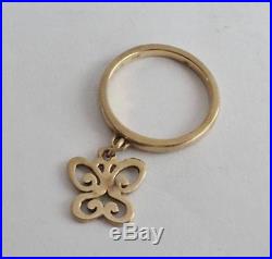James Avery 14K Gold Spring Butterfly Dangle Ring Sz 4-1/2 MSRP $390.00