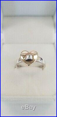 James Avery 14K Gold & Sterling Silver Heart Ring Size 7.5 VERY RARE